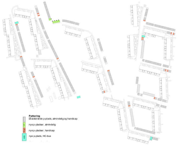 Fremtidig oversigt parkering efter helhedsplanens afslutning